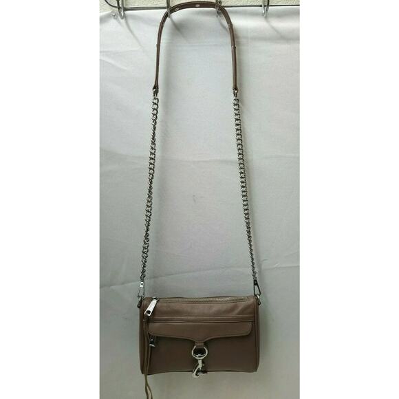 Rebecca Minkoff Mini M.A.C Brown Leather Chain Strap Zipper Crossbody Bag - Picture 13 of 13